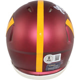 John Riggins Autographed Washington Commanders Mini Helmet Beckett Witness 49749
