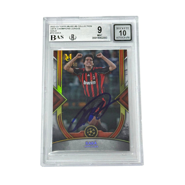 Kaka Signed 2022-23 Topps Museum Collection UCL Gold /50 - BGS 9 AUTO 10