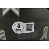 Mike Alstott Autographed Tampa Bay Buccaneers 22 STS Mini Helmet Beckett 50195