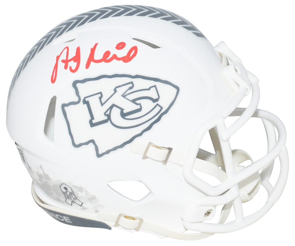 ANDY REID SIGNED KANSAS CITY CHIEFS SALUTE TO SERVICE STS3 MINI HELMET BECKETT