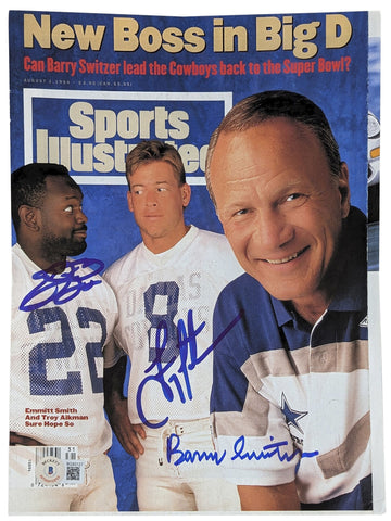 Cowboys (3) Smith, Aikman & Switzer Signed 1994 SI Magazine Cover BAS #BG83127