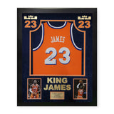 Lebron James Signed Autographed Orange Hardwood Classic Jersey Framed to 32x40