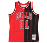 Dennis Rodman Signed Chicago Bulls Mitchell & Ness 1995-96 Swingman Split Jersey