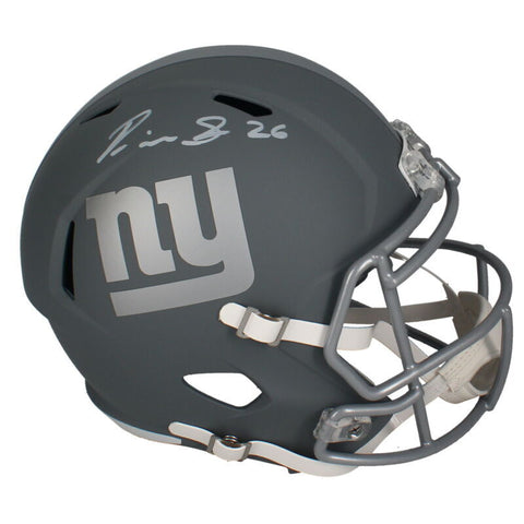Devin Singletary Autographed Giants Slate Full Size Speed Helmet Beckett