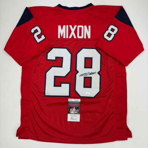 Autographed/Signed Joe Mixon Houston Red Football Jersey JSA COA