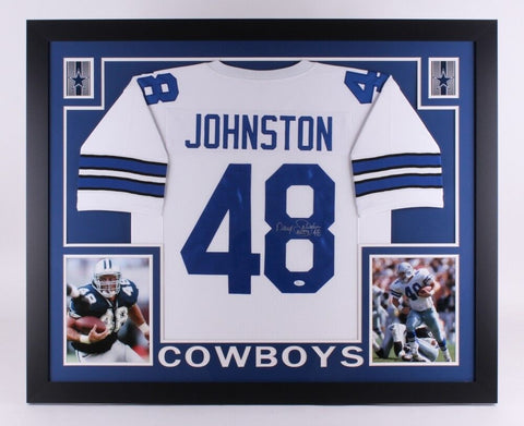 Daryl "Moose" Johnston Signed Cowboys 35"x43" Framed Jersey (JSA COA) All Pro FB