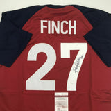 Autographed/Signed JENNIE FINCH USA Red Team United States Jersey JSA COA Auto