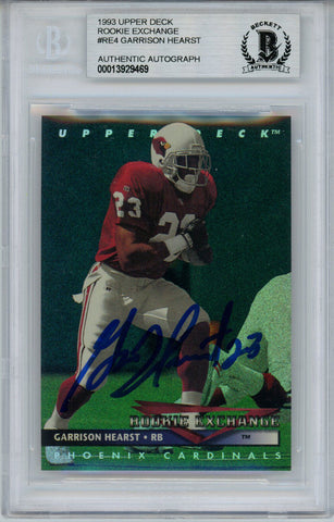 Garrison Hearst Autographed 1993 Upper Deck Rookie Card Beckett Slab 36305