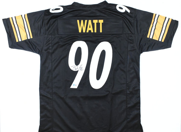 T.J. Watt Autographed Black Pro Style Jersey - Beckett W Hologram *Black
