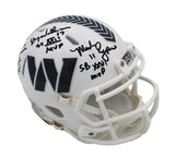 Rypien/Theismann/Williams Signed Commanders Speed STS3 NFL Mini Helmet w/ Inscr.