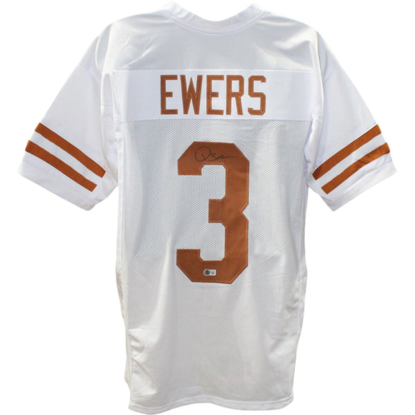 Quinn Ewers Autographed/Signed College Style White Jersey Beckett 47630