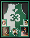 FRAMED BOSTON CELTICS LARRY BIRD AUTOGRAPHED SIGNED JERSEY LARRY BIRD HOLO