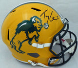 TREY LANCE AUTOGRAPHED NORTH DAKOTA STATE YELLOW FULL SIZE HELMET BECKETT 191978