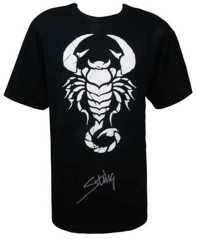 Sting Signed (WCW / WWE) Scorpion Black Wrestling T-Shirt - (SCHWARTZ COA)
