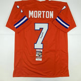 Autographed/Signed CRAIG MORTON Denver Orange Football Jersey JSA COA Auto