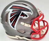 MATT RYAN AUTOGRAPHED FALCONS FLASH SILVER SPEED MINI HELMET BECKETT QR 197080