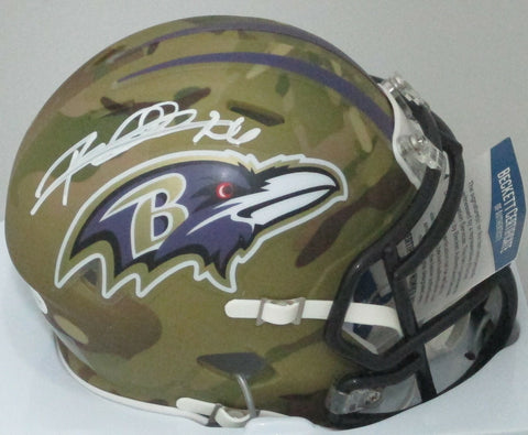 Baltimore Ravens ROD WOODSON Signed Riddell CAMO Mini Helmet AUTO - BAS