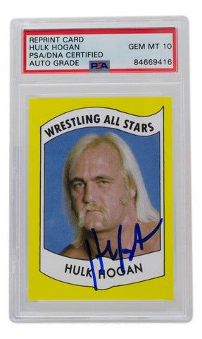 Hulk Hogan Signed RP 1982 Wrestling All Stars Card #2 PSA/DNA Auto Gem Mint 10