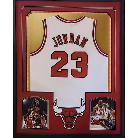 Michael Jordan UNLED Autographed Framed Chicago Bulls Jersey
