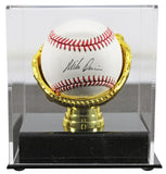 Athletics Mike Davis Authentic Signed Bobby Brown Oal Baseball w/ Case BAS