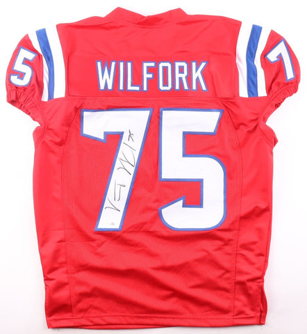 Vince Wilfork Signed New England Patriots Pro Cut Jersey (Beckett) 2xS.B. Champ