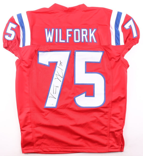 Vince Wilfork Signed New England Patriots Pro Cut Jersey (Beckett) 2xS.B. Champ