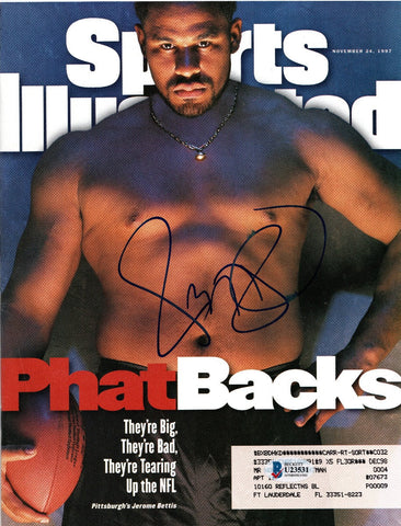 Jerome Bettis Signed Pittsburgh Steelers Sports Illustrated 11/24/97 Beckett