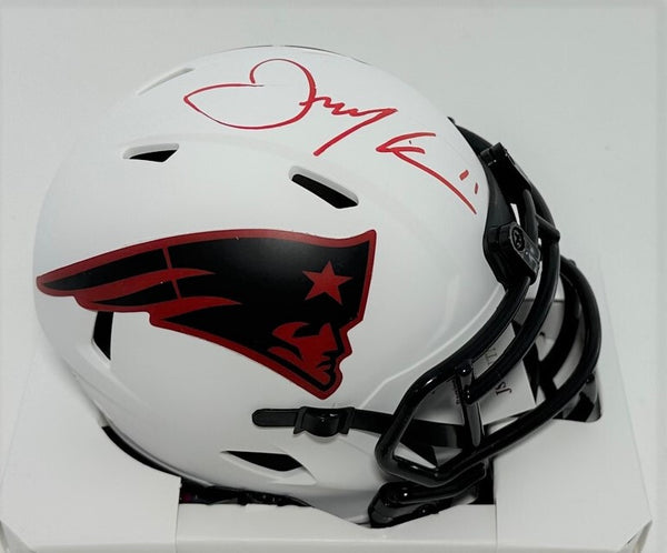 Patriots JULIAN EDELMAN Signed Riddell LUNAR Speed Mini Helmet AUTO - JSA