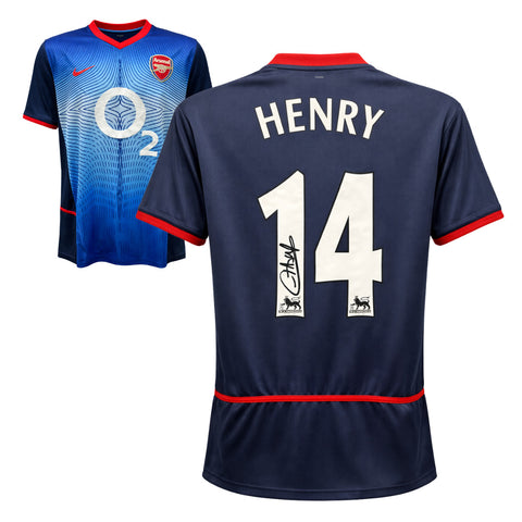 Thierry Henry Signed Arsenal Away Soccer Jersey #14 with Beckett COA