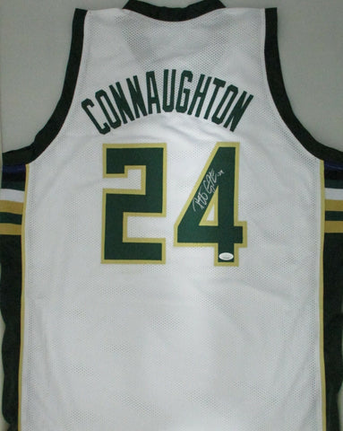 Bucks NBA Champ PAT CONNAUGHTON Signed Milw Custom Replica White Jersey AUTO JSA