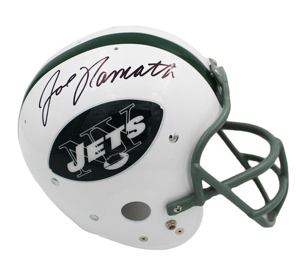 cow football helmet Joe Namath Signed New York Jets TK Cow Catcher Mask Authentic White NF – Super Sports Center