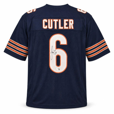 Jay Cutler Chicago Signed Navy Football Jersey BAS