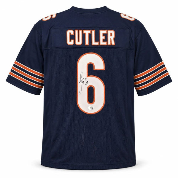 Jay Cutler Chicago Signed Navy Football Jersey BAS