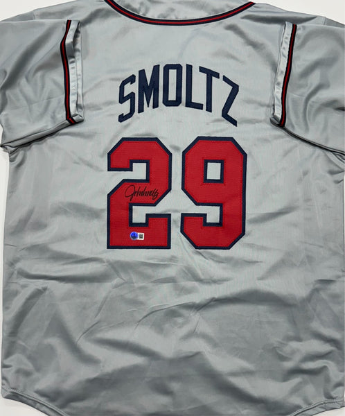 JOHN SMOLTZ - Atlanta Braves - Signed Custom Replica Grey Jersey AUTO - BAS