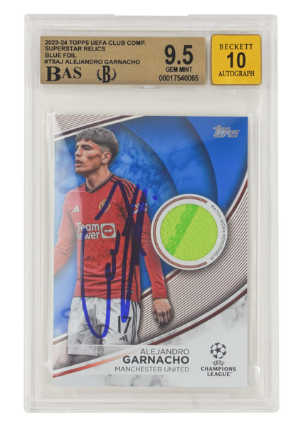 Alejandro Garnacho Signed 2023-24 Topps UCC Superstar Relics /99 - BGS 9.5