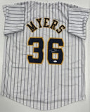 TOBIAS MYERS Brewers Pitcher Signed Custom Replica Pinstripe Jersey AUTO - JSA
