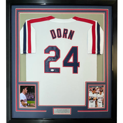 FRAMED Signed CORBIN BERNSEN Roger Dorn 35x39 Jersey JSA COA Auto