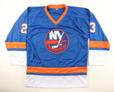 Bob Nystrom Signed New York Islanders Jersey Insc."4xSC" & "80, 81, 82, 83"(JSA)