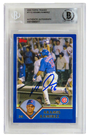 Aramis Ramirez Signed Cubs 2003 Topps Traded Card #T112 - (Beckett Encapsulated)
