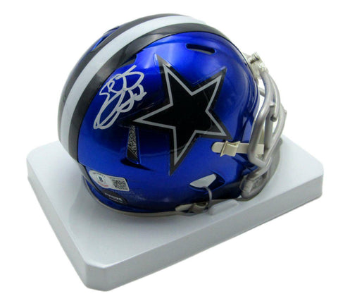Emmitt Smith HOF Signed/Auto Cowboys Flash Mini Football Helmet Beckett 166139