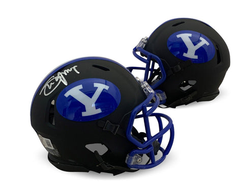 Steve Young Autographed BYU Cougars Signed Football Mini Helmet Beckett COA BLK