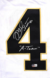 Mike Alstott Autographed White College Style Jersey w/A-Train - Beckett W Holo