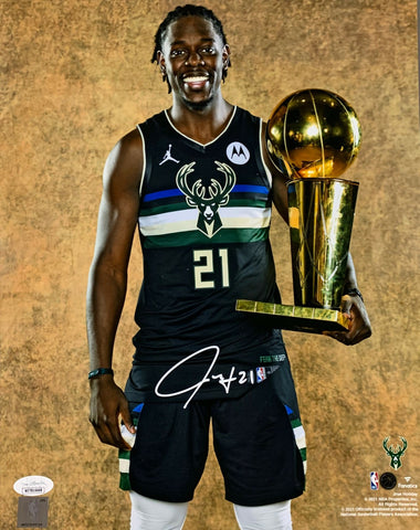 Milw Bucks 2021 NBA Champ JRUE HOLIDAY Signed 11x14 Photo #6 AUTO - JSA