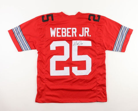 Mike Weber Signed Ohio State Buckeyes Jersey "2016 Blg 10 FOY" & "Go Bucks!" JSA
