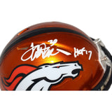 Terrell Davis Signed Denver Broncos Flash HOF Mini Helmet Beckett 42225