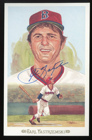 Carl Yastrzemski Signed Perez Steele Postcard (JSA COA) Red Sox /67 Triple Crown