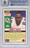 Emmitt Smith Signed 1990 Score Supplemental #101 (Grade 10) Slabbed BAS 39883