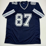 Autographed/Signed Jake Ferguson Dallas Blue Football Jersey Beckett BAS COA