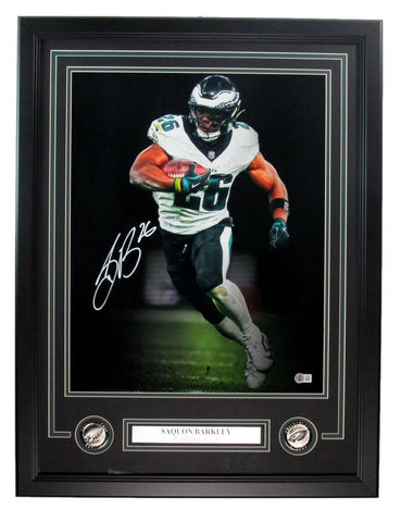 Saquon Barkley Signed/Autographed 16x20 Photo Eagles Framed JSA 192129