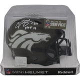 Champ Bailey Autographed Denver Broncos 22 STS Mini Helmet HOF Beckett WIT 46707